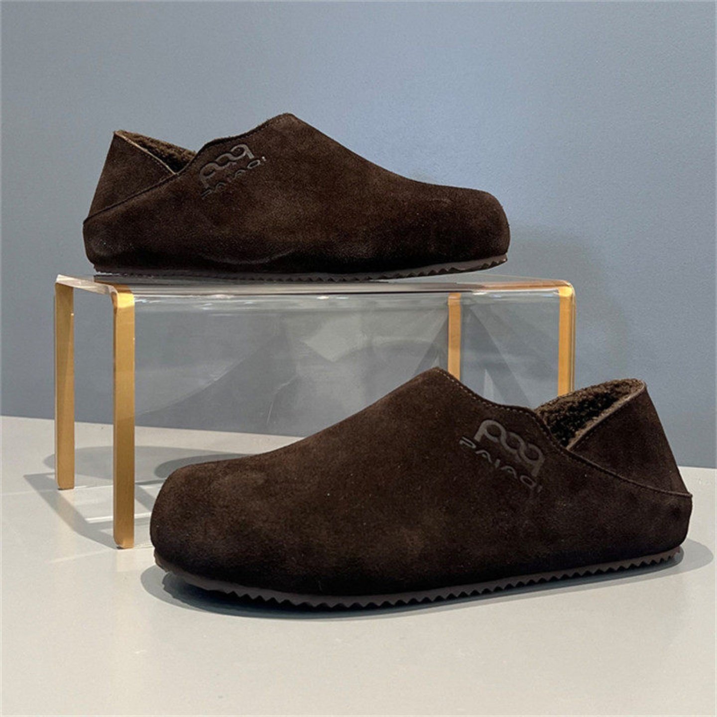 正品加绒翻毛皮勃肯鞋男2026冬季新款懒人一脚蹬复古休闲鞋软底鞋,流行男鞋,包头拖,淘宝优惠券,粉丝福利购,淘宝优惠卷