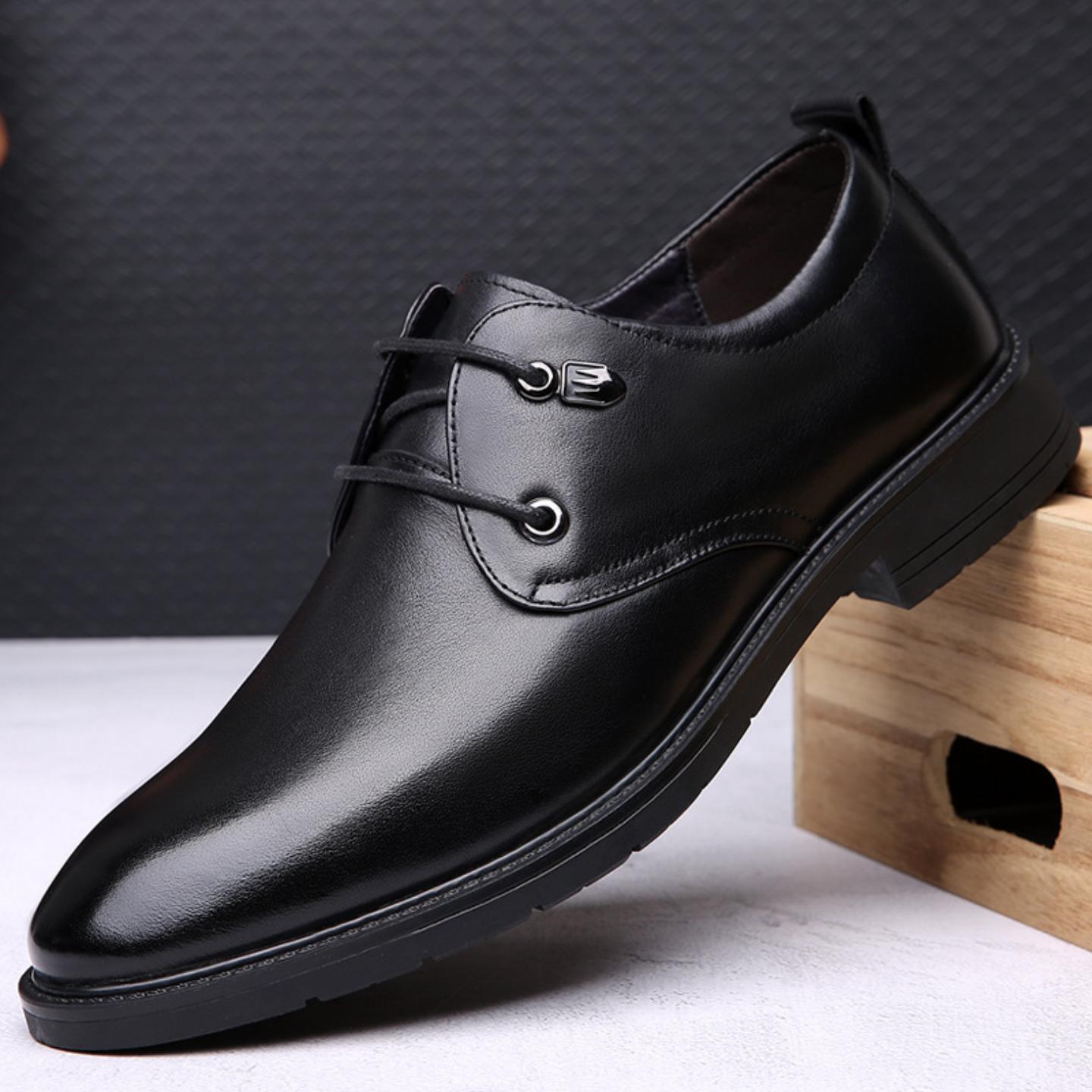 头层牛皮男鞋英伦正装商务皮鞋