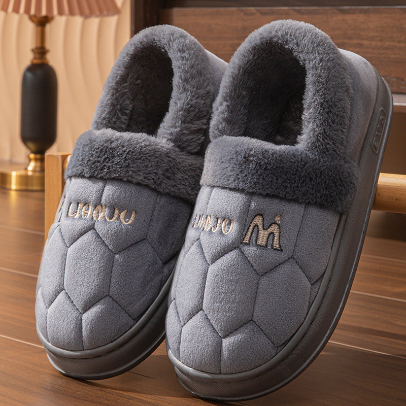 冬季包跟保暖防滑老人家用棉拖鞋