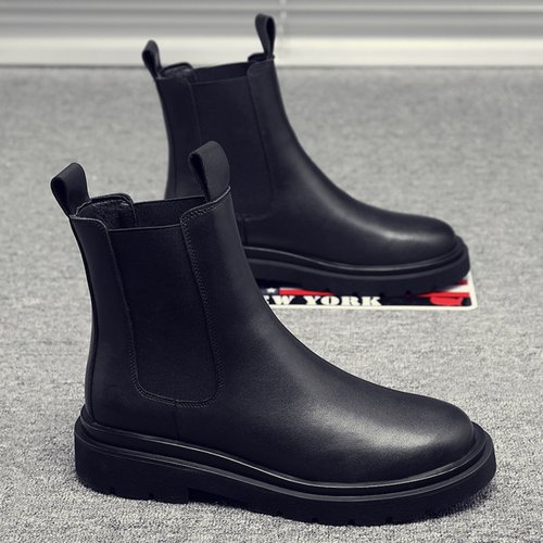 马丁靴男款高帮冬季加绒保暖棉鞋英伦风工装靴中帮男士切尔西靴子