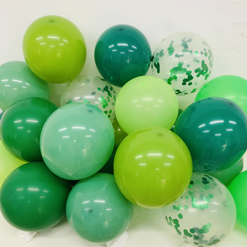 绿色森系哑光加厚乳胶气球儿童节