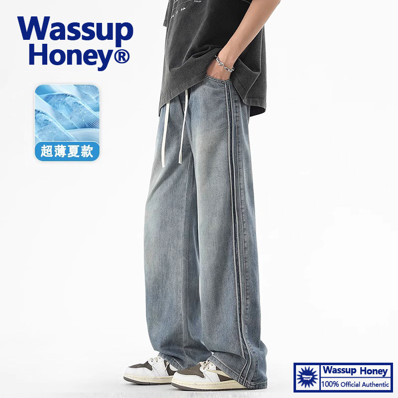 WASSUPHoney夏季薄款冰丝牛仔裤