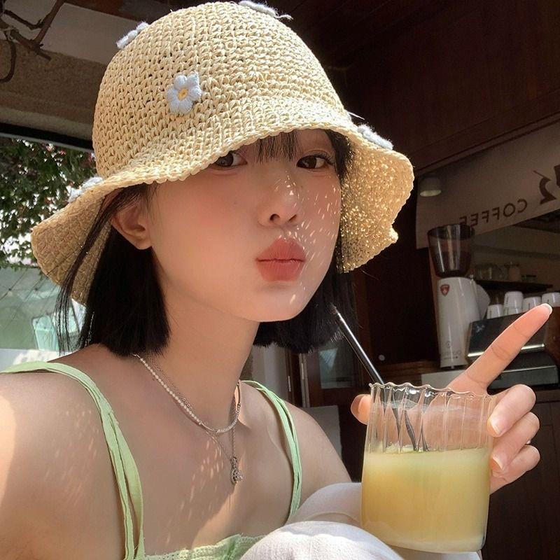 夏季遮阳帽子女可折叠韩版百搭太阳帽出游海边沙滩帽防晒水桶帽潮
