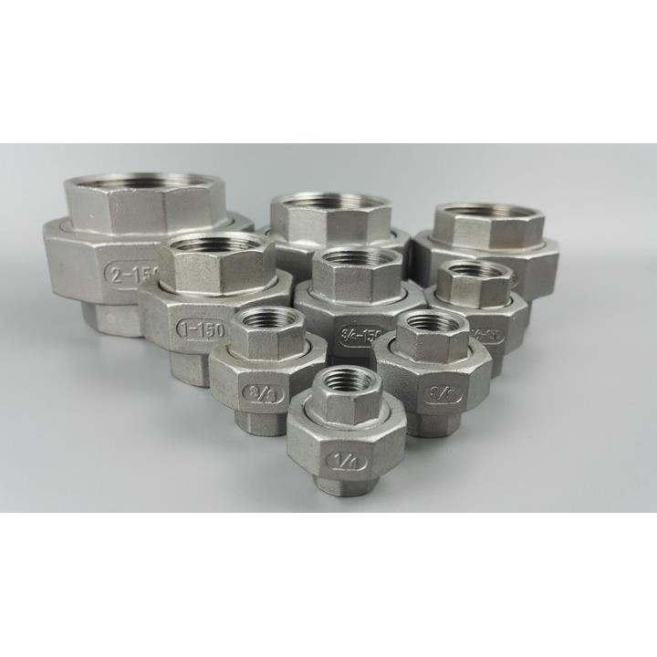 不锈钢活接头双内丝活结304水管活节4分防爆平面油任暖气由令螺丝