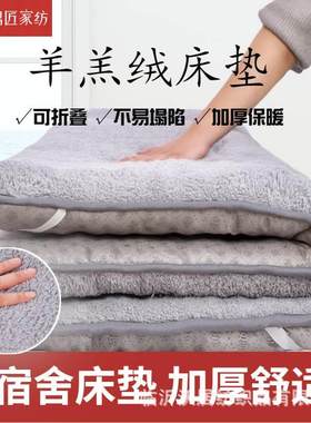 加厚保暖羊绒羊羔绒床垫0.9m单人宿舍学生软垫榻榻米防滑床褥垫子