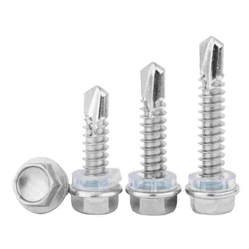 304/316不锈钢外六角钻尾自攻螺丝铁板铁皮自钻燕尾丝彩钢瓦螺钉