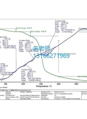 热重TG测试同步热分析质谱联用热膨胀TG-DSC/TG-DTA/TG-FTIR/TG-