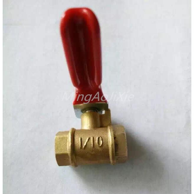 M10x1内丝小球阀 公制螺纹 红柄小球阀水暖阀门气动双内丝内外丝