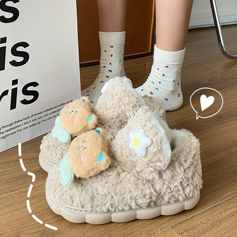 高帮棉拖鞋女冬季包跟居家底保暖家用室内防滑加绒加厚棉鞋可外穿