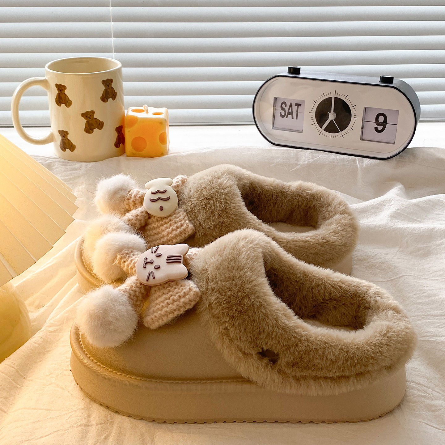 冬季保暖EVA包头踩屎感加绒宿舍学生百搭外穿毛毛棉拖鞋女可拆卸