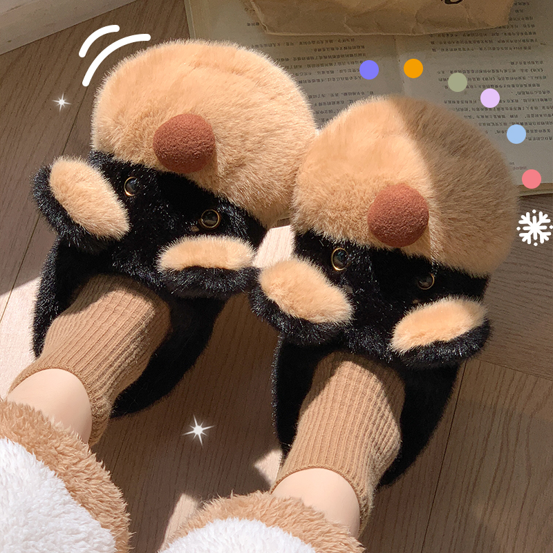 籽盈卡通可爱棉拖鞋女秋冬季新款