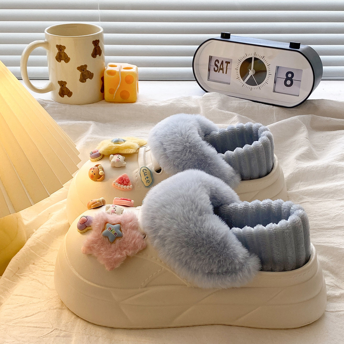 可拆卸秋冬棉拖鞋2025新款甜美外穿家居EVA厚底保暖包跟棉鞋女士