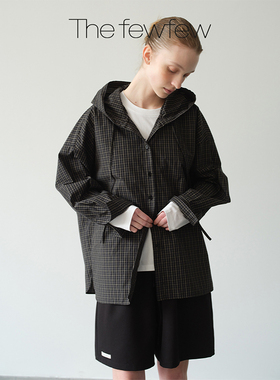 The fewfew 轻柔透气百搭纯棉宽松立体剪裁廓形连帽衬衫外套