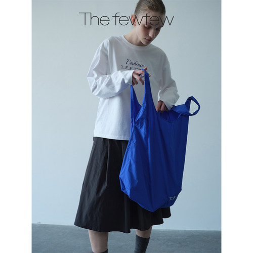 The fewfew 轻薄便携环保尼龙刺绣logo大容量单肩购物袋托特包
