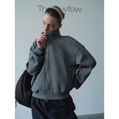 针织空气棉落肩宽松短款 The fewfew 休闲百搭夹克拉链卫衣外套