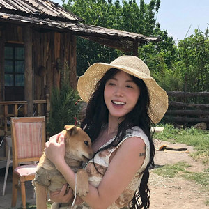 法式可折叠草帽女2026新款夏季防晒遮阳帽海边沙滩帽草编百搭盆帽