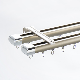 2023窗帘单轨道滑轮滑轨铝合金导轨双轨直轨顶装侧装纳米静音支架