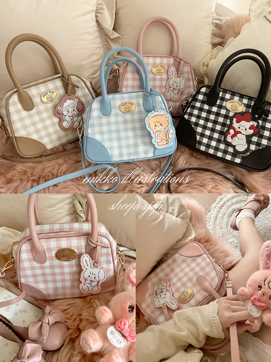 【即将绝版】mikko联名格子手提包日常通勤可爱斜挎包绵羊商店