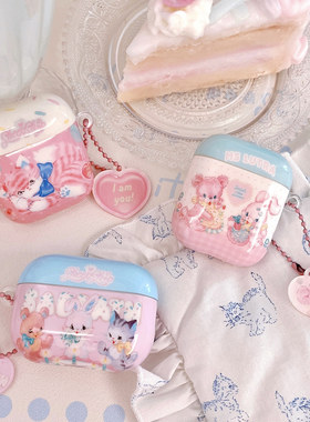 Ms LUTRA联名耳机壳保护套原创可爱苹果耳机AirPods壳imd绵羊商店pro昭和复古小动物粉色少女1/2/3代