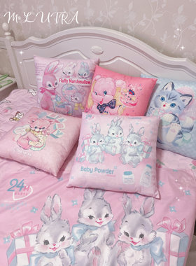 Ms LUTRA联名抱枕枕头复古昭和风卧室靠枕可爱粉色绵羊商店家居