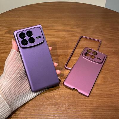 金属质感适用小米mixfold4折叠屏手机壳新款纯色烤漆磨砂哑光高级感小米Mix Fold4超薄全包防摔保护套男女款