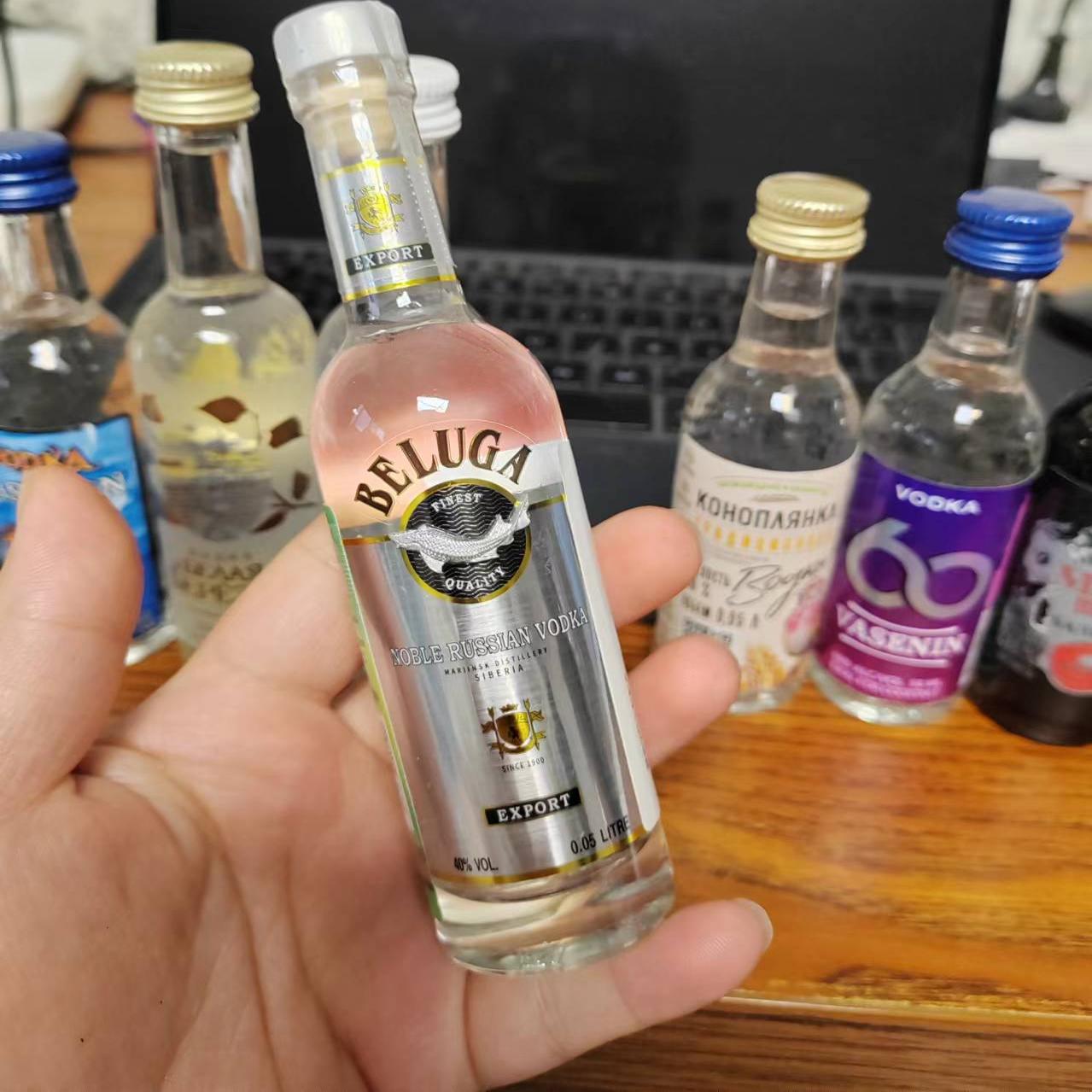 俄罗斯原装进口小酒样伏特加迷你50ml洋酒40度把玩摆件小瓶白酒