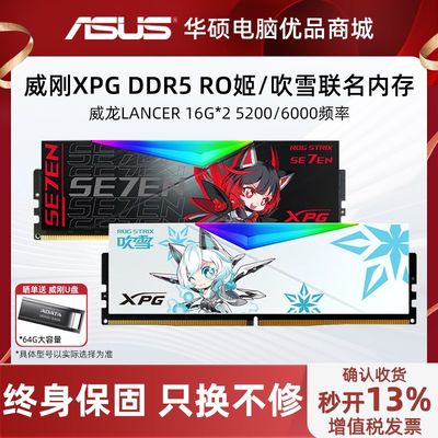 威刚D500G吹雪RO姬DDR5 32/64G 6000 6400 7200电脑内存条rgb灯条