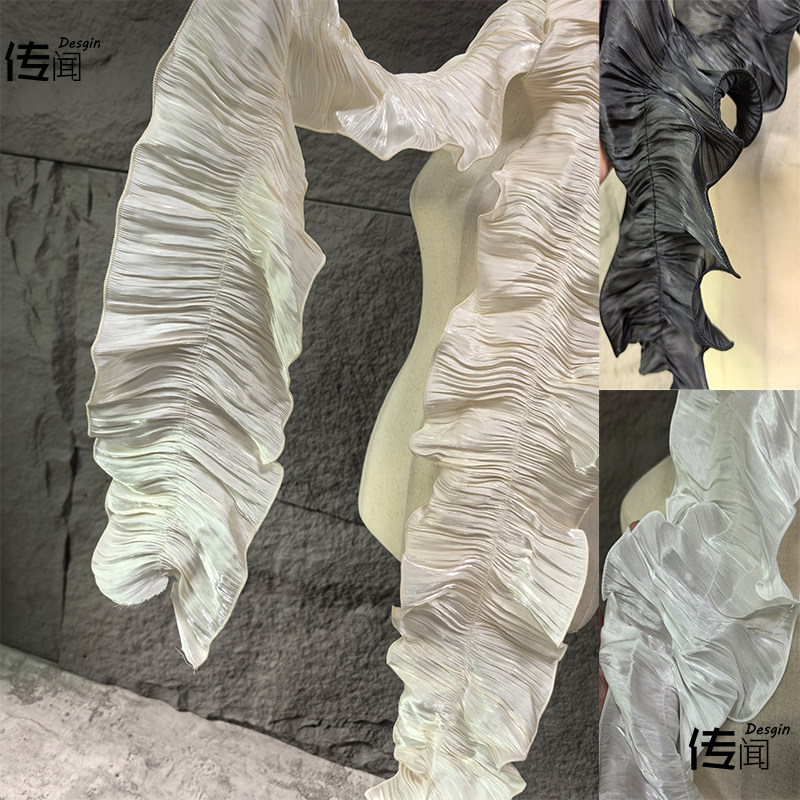 褶皱肌理纱布料 舞台服装手工diy装饰婚纱礼服设计师面料质感辅料