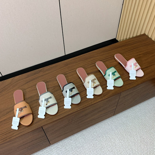 LP凉拖一字平底真皮懒人拖鞋女外穿流苏露趾老钱风一脚蹬半拖鞋