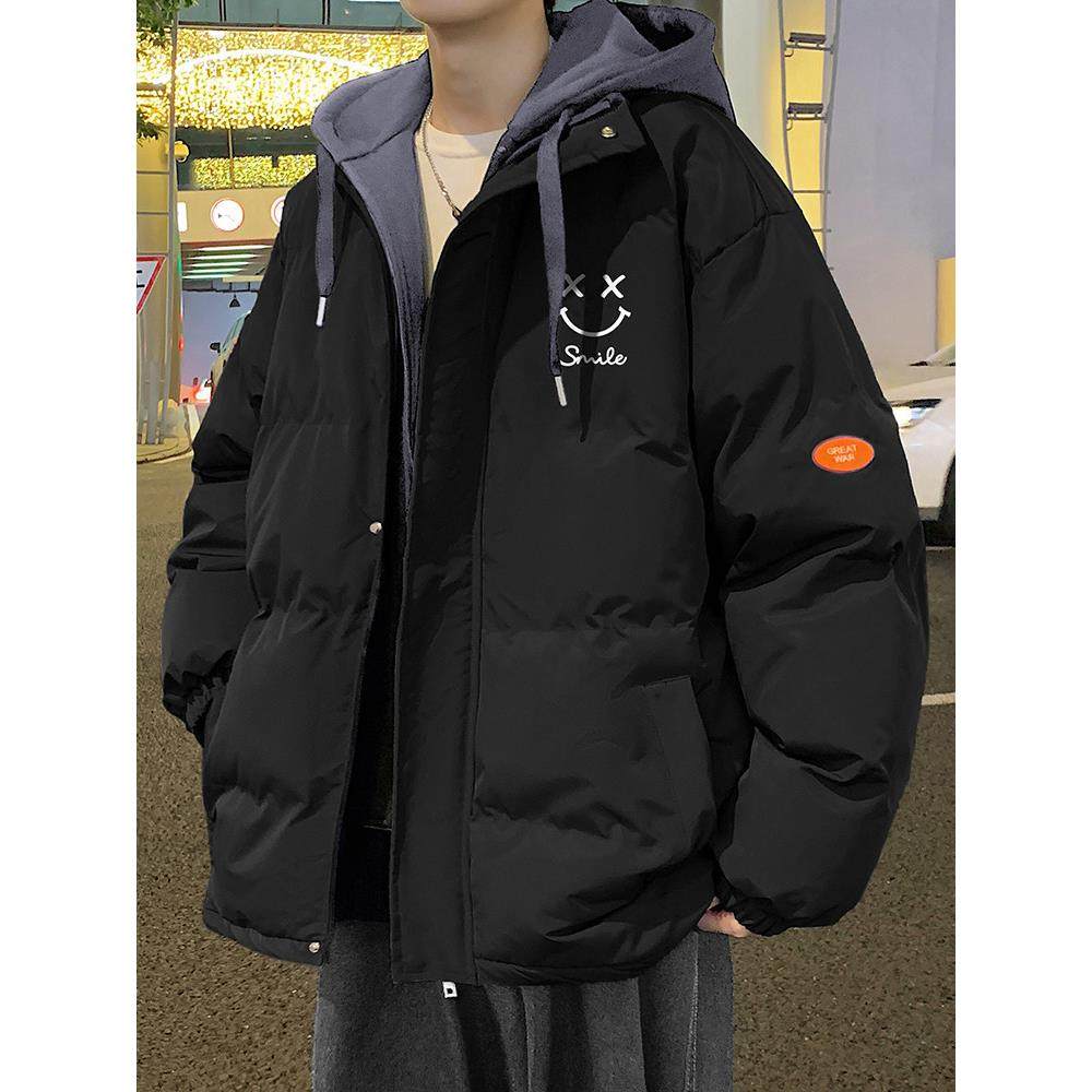 棉衣棉服外套冬季加厚新款笑脸面包宽松男男士连帽潮牌棉袄服港风,男装,棉衣,淘宝优惠券,粉丝福利购,淘宝优惠卷
