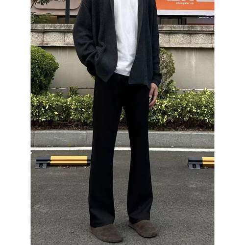 美式显瘦517弯刀休闲重磅cleanfit潮牌微喇秋冬季男修身西裤卫裤