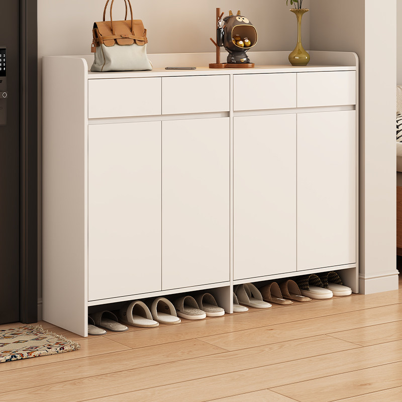 实木生态板鞋柜家用门口入户玄关柜一体靠墙出租房用收纳储物柜子