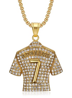 海饶temu热销嘻哈个性潮流7号球衣时尚简约百搭吊坠立体男士项链