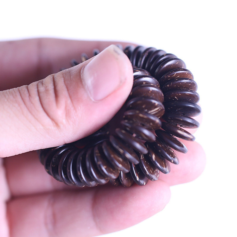 天然椰壳隔片药片手串绕指柔盘玩手链原色黑色椰片手串隔片饰品