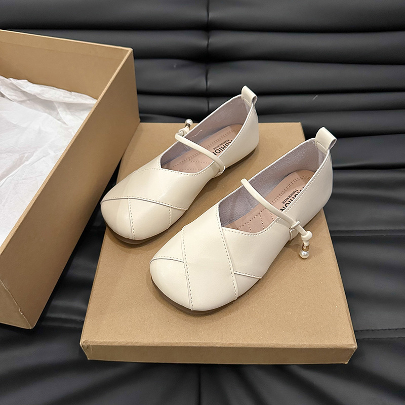 小香风玛丽珍小皮鞋女2025新款春夏法式平底豆豆鞋配裙子乐福单鞋