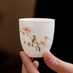 德化白瓷璞玉瓷主人杯单杯羊脂玉功夫茶杯高端个人礼盒伴手礼