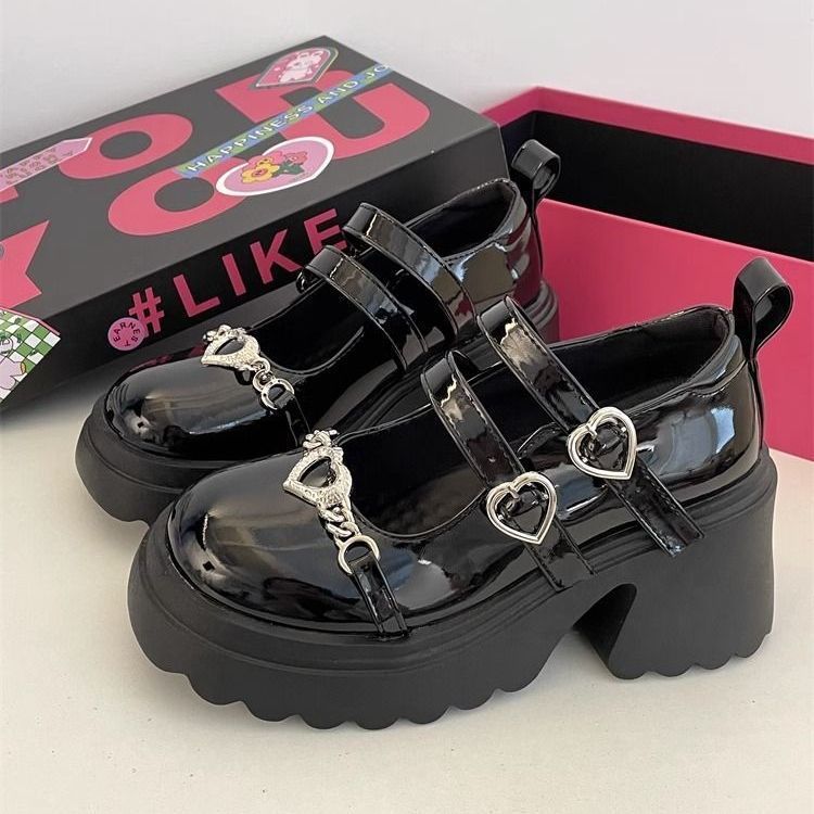 厚底玛丽珍鞋女平底单鞋2025春款新款珍珠乐福鞋配裙子温柔小皮鞋