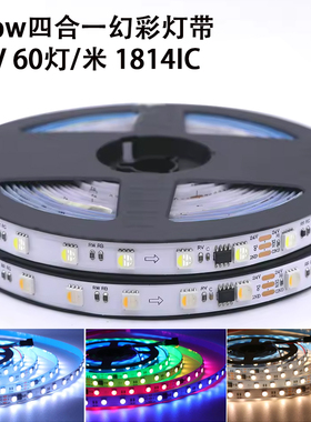 24v5050RGBW四合一幻彩跑马流水家用led灯带全彩TM1814七彩编程