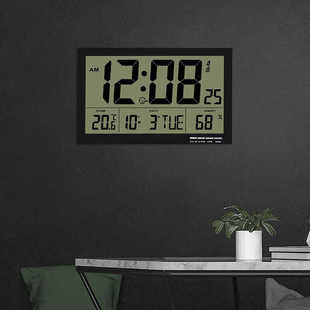 客厅挂钟数字电子钟壁挂时钟日历钟表数字钟简约现代闹钟大数字