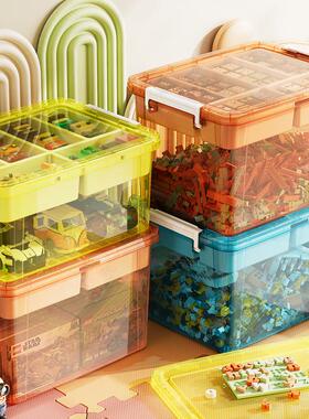 透明积木收纳箱儿童玩具杂物大容量玩偶储物箱子整理药品收纳箱子