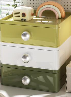 多巴胺桌面收纳盒抽屉式办公室学生宿舍面膜杂物小置物架整理盒子