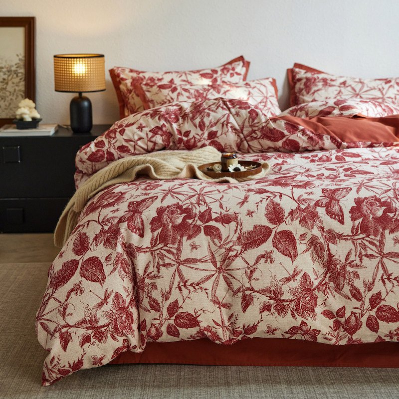 高级感婚庆四件套红色结婚被套纯棉全棉床单新婚庆婚嫁床上用品4