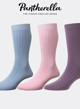 英国Pantherella海岛棉袜子男士中筒保暖西装商务袜四季款535400