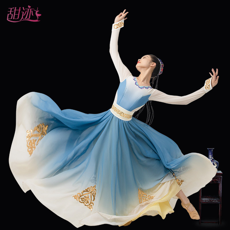 速发新疆舞蹈新出服服装款吾族舞舞蹈裙维族服饰演维维吾尔族舞蹈