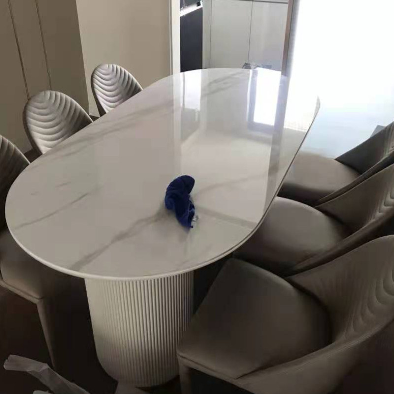 速发圆奢岩板餐桌轻奢2021新款大理圆椭轻形石柱脚餐厅吃饭桌子,住宅家具,岩板餐桌,淘宝优惠券,粉丝福利购,淘宝优惠卷