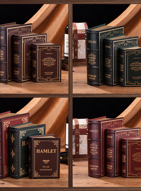 速发复古做旧木摆书饰书假书书摄影道具收纳书盒装柜制件