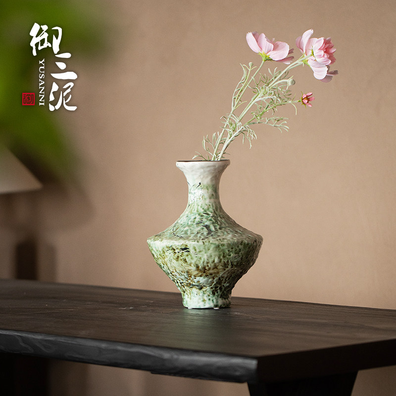 速发景德镇陶瓷花高简约养干花瓶级感风插花装饰摆件