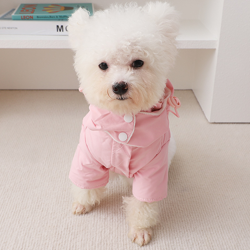 速发小衣服秋冬季带绒防寒保暖棉衣小型犬家居加可爱棉袄