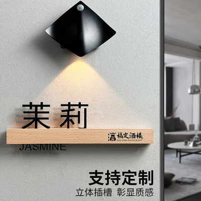 速发门牌饭店室号门g包厢码牌号免打孔住宅发光广告入户酒店店铺