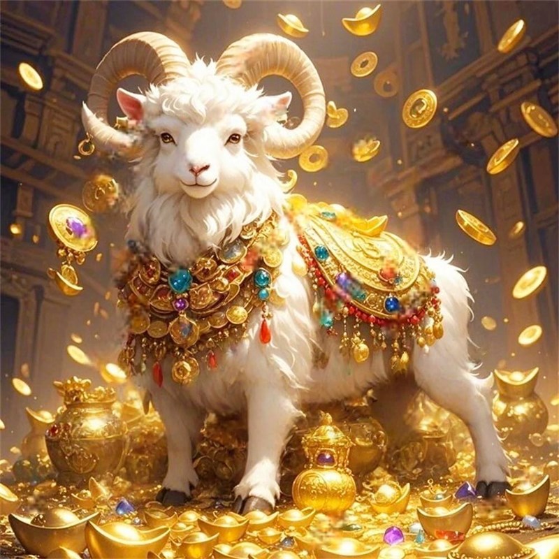 速发三羊开泰暴富贴画羊羊得亿客厅卧室可爱小羊招财金闪闪门贴自